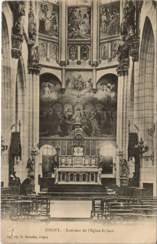 Carte postale ancienne Joigny Interieur de l'Eglise Saint-Jean à Joigny
