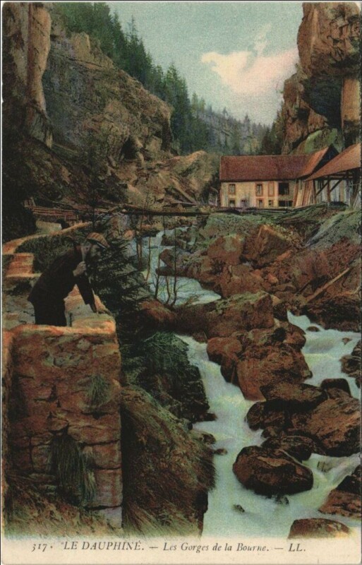 Carte postale ancienne Les Gorges de la Bourne - Le Dauphine