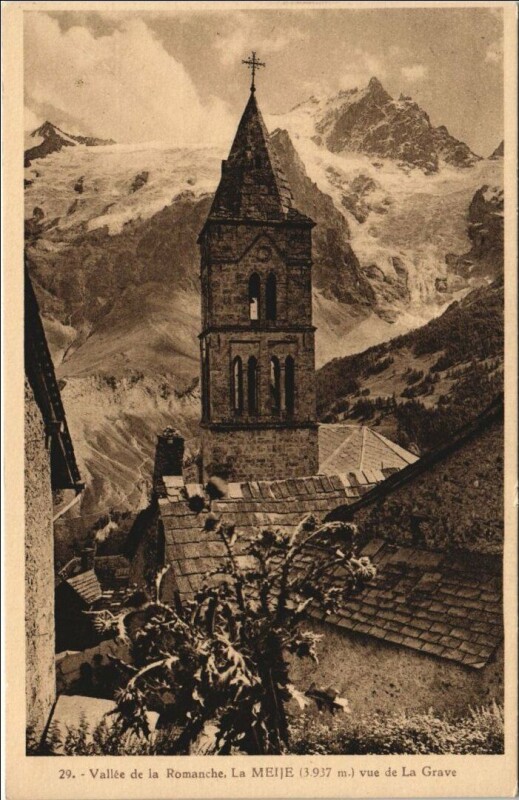 Carte postale ancienne La Grave La Meije - Vue de la Grave à La Grave