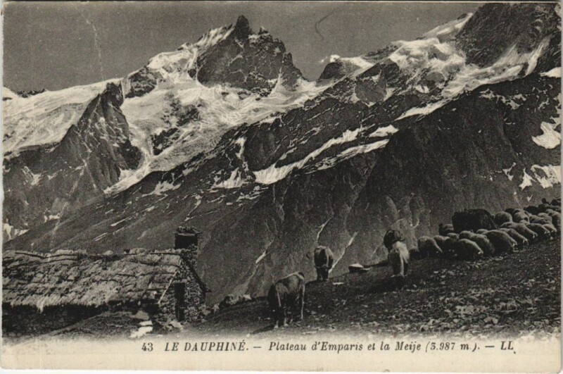 Carte postale ancienne Plateau d'Emparis et la Meije