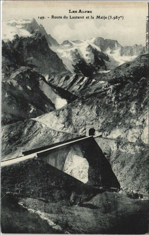 Carte postale ancienne Route du Lautaret et la Meije