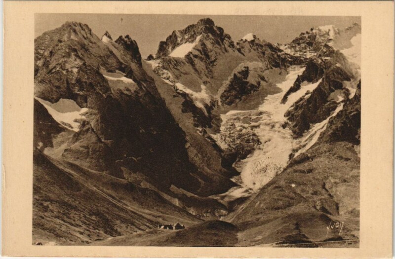 Carte postale ancienne Col du Lautaret et Glacier de l'Homme