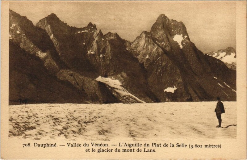 Carte postale ancienne L'Aiguille du Plat de la Selle et le Glacier du Mont de Lans