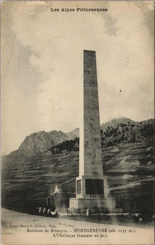 Carte postale ancienne Montgenevre L'Obelisque
