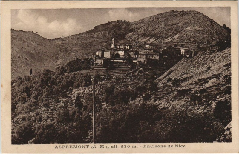 Carte postale ancienne Aspremont Vue Panoramique - Environs de Nice à Aspremont