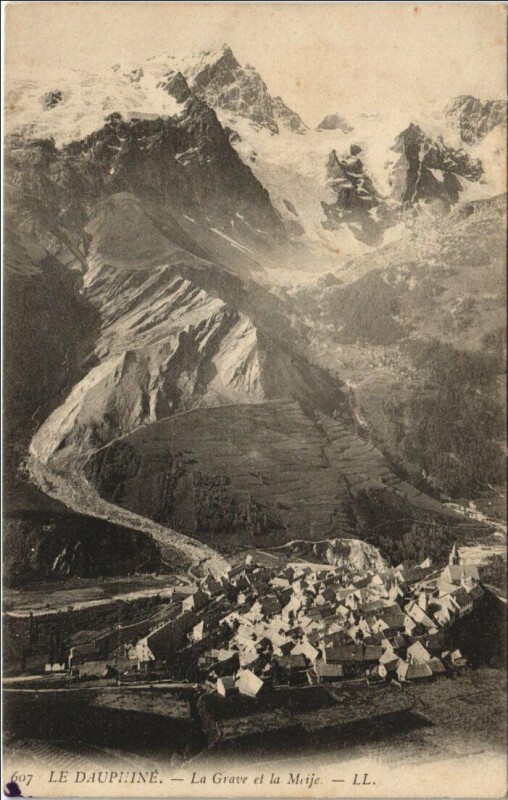 Carte postale ancienne La Grave et la Meije à La Grave
