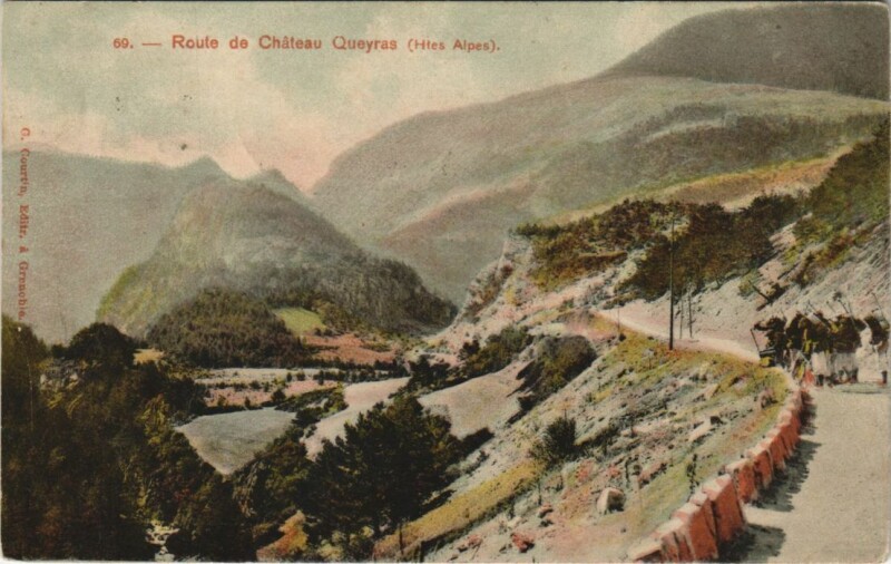 Carte postale ancienne Route de Chateau Queyras
