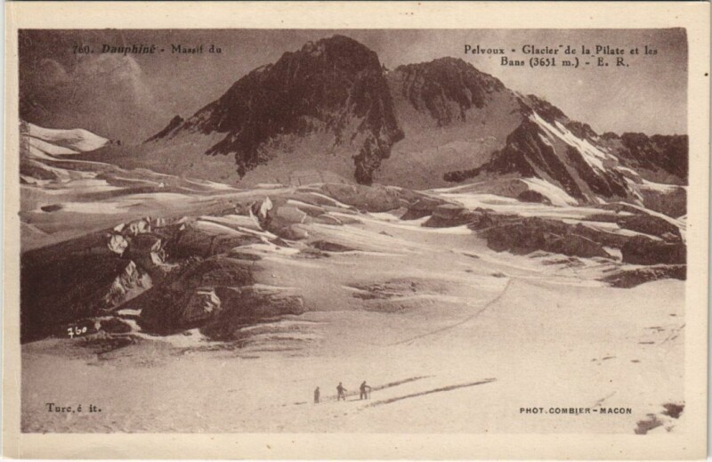Carte postale ancienne Pelvoux Glacier de la Pilate et les Bans
