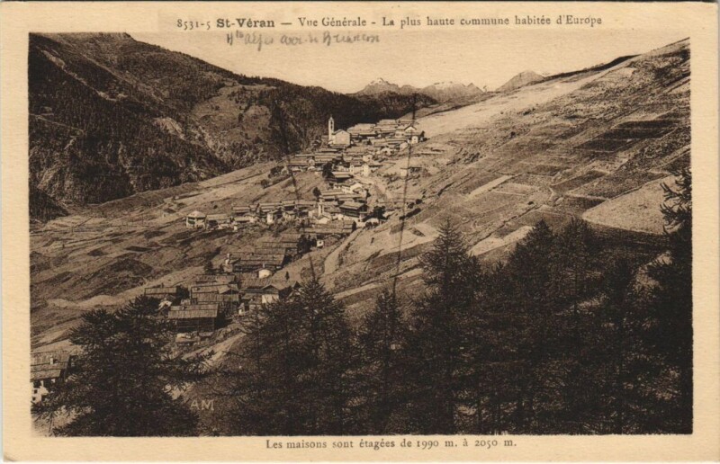 Carte postale ancienne Saint-Veran Vue Generale