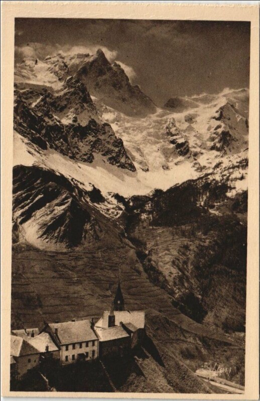 Carte postale ancienne La Grave Et la Breche de la Meije à La Grave