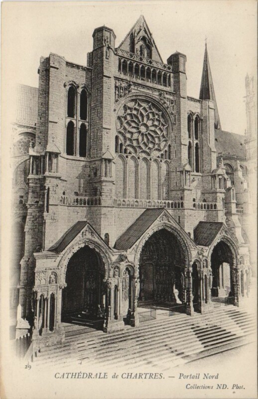 Carte postale ancienne Chartres Cathedrale Portail Nord France à Chartres