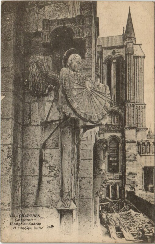 Carte postale ancienne Chartres Cathedrale Ange du Cadrari France à Chartres
