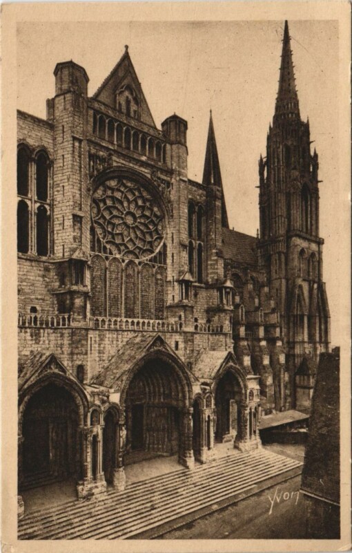 Carte postale ancienne Chartres Cathedrale Portail Nord France à Chartres