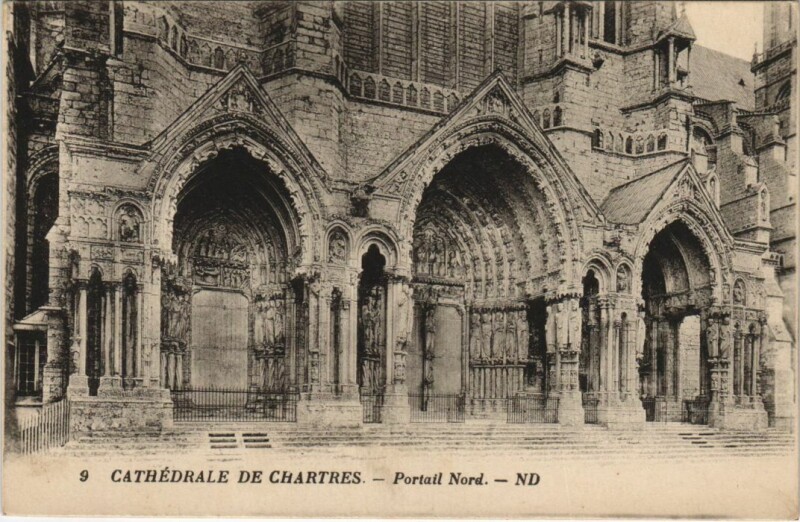 Carte postale ancienne Chartres Cathedrale Portail Nord France à Chartres