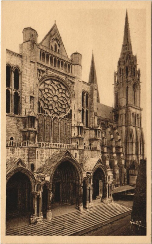 Carte postale ancienne Chartres Cathedrale Portail Nord France à Chartres
