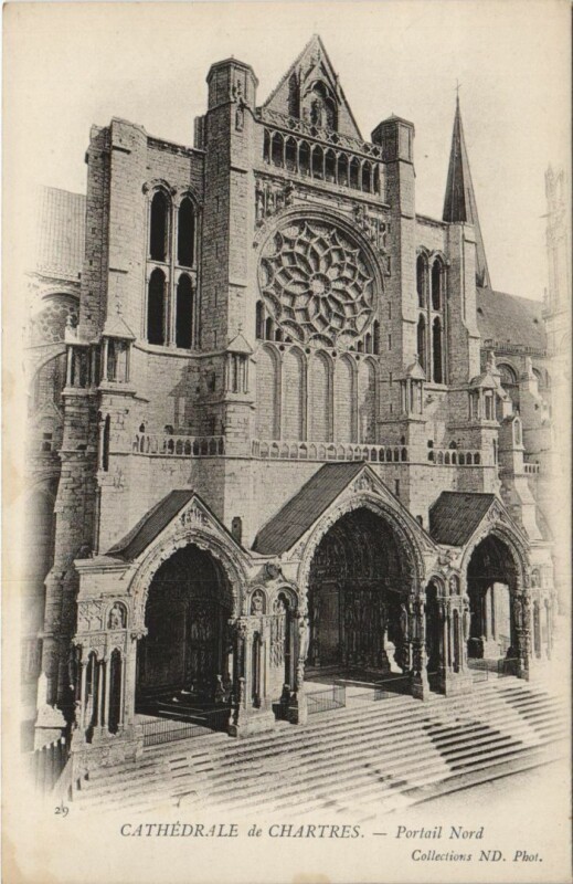 Carte postale ancienne Chartres Cathedrale Portail Nord France à Chartres