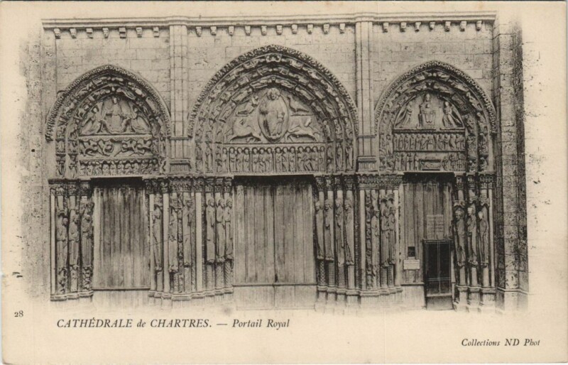 Carte postale ancienne Chartres Cathedrale Portail Royal France à Chartres