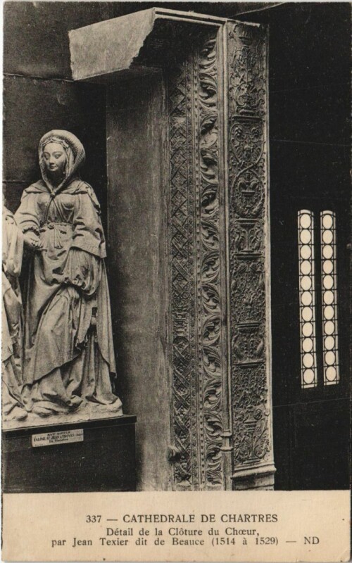 Carte postale ancienne Chartres Cathedrale Detail du Choeur France à Chartres