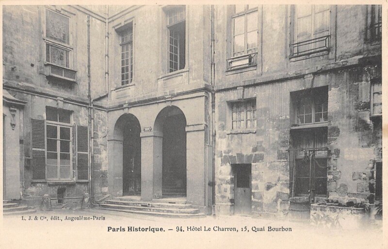 Carte postale ancienne Paris IVe Paris Hotel Le Charron Quai Bourbon à Paris 4e