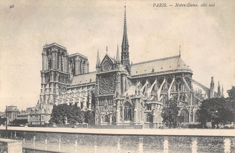 Carte postale ancienne Paris IVe Paris Notre Dame Cote Sud à Paris 4e