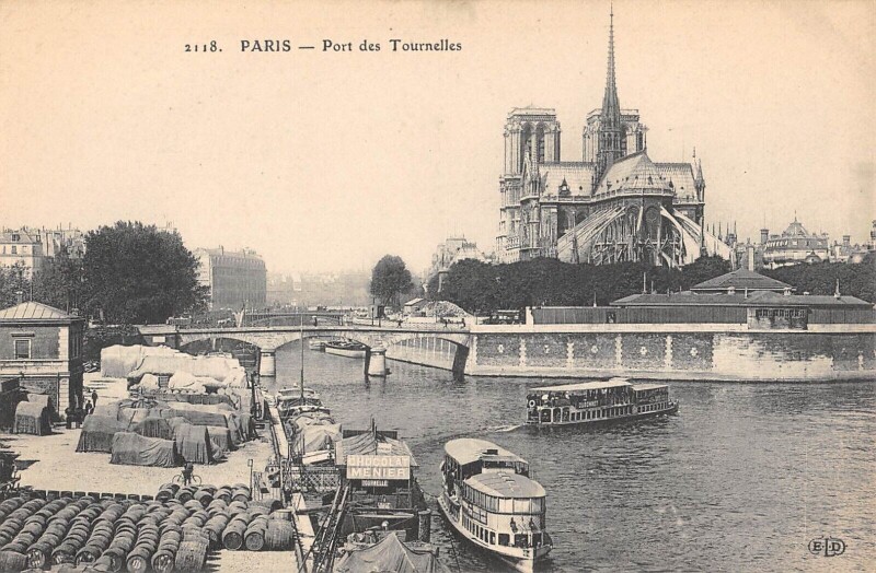 Carte postale ancienne Paris IVe Paris Port Des Tournelles à Paris 4e