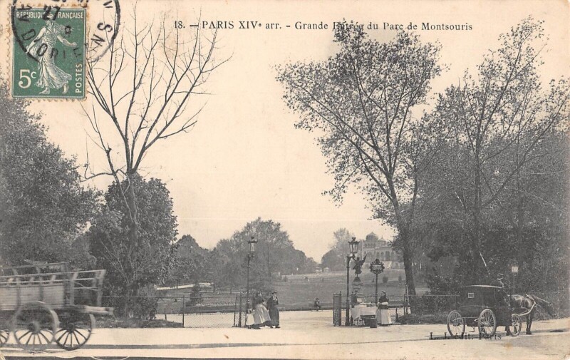 Carte postale ancienne Grande Entrée du Parc de Montsouris à Paris 14e