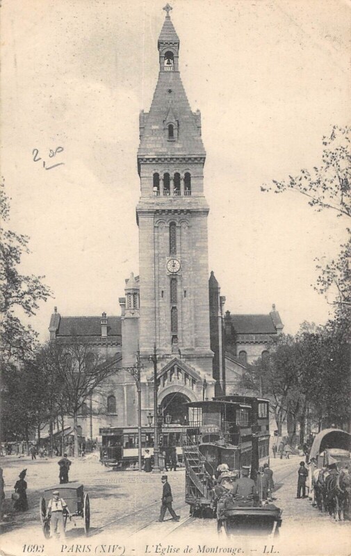 Carte postale ancienne L'Eglise de Montrouge à Paris 14e