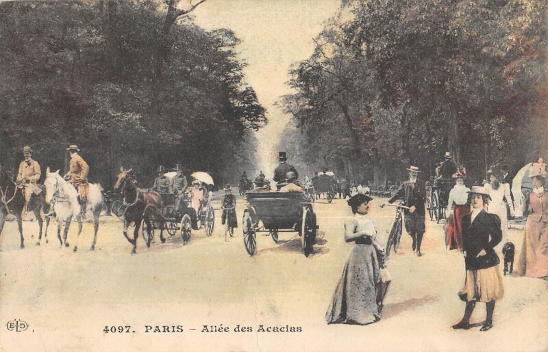 Carte postale ancienne Allée des Acacias à Paris 16e