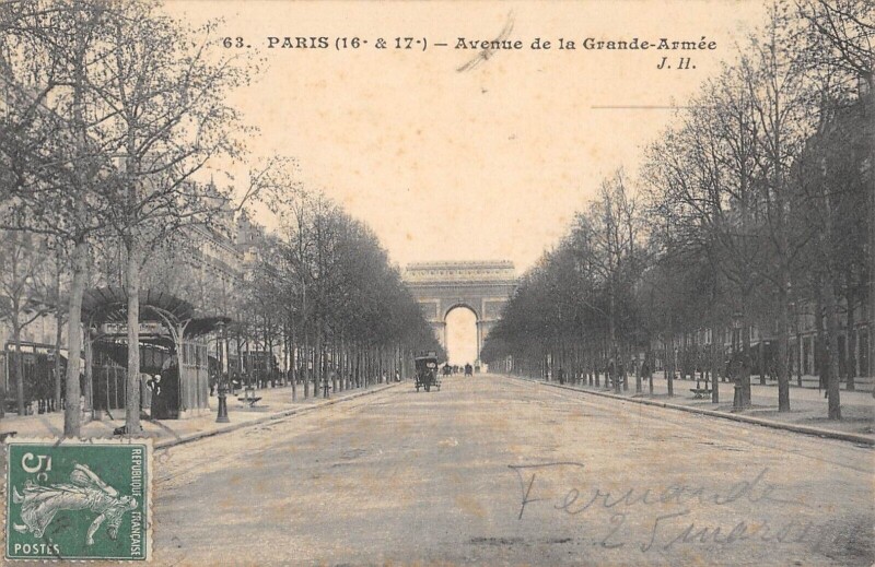 Carte postale ancienne Avenue de La Grande-Armée à Paris 16e
