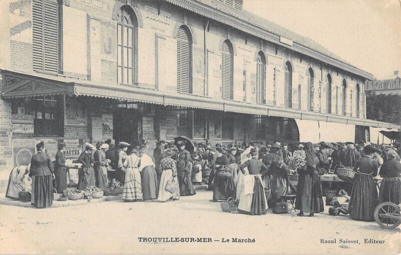 Carte postale ancienne Trouville Sur Mer Le Marche à Trouville-sur-Mer