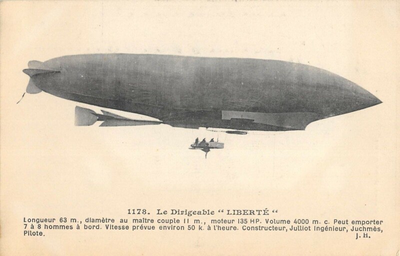 Carte postale ancienne Aviation Le Dirigeable Liberte