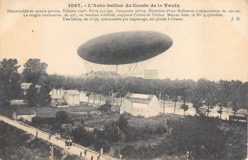 Carte postale ancienne Aviation L'Auto Ballon Du Comte De La Vaulx