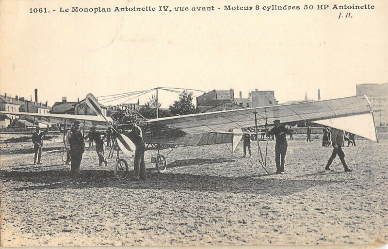 Carte postale ancienne Aviation Le Monoplan Antoinette Iv Vue Avant