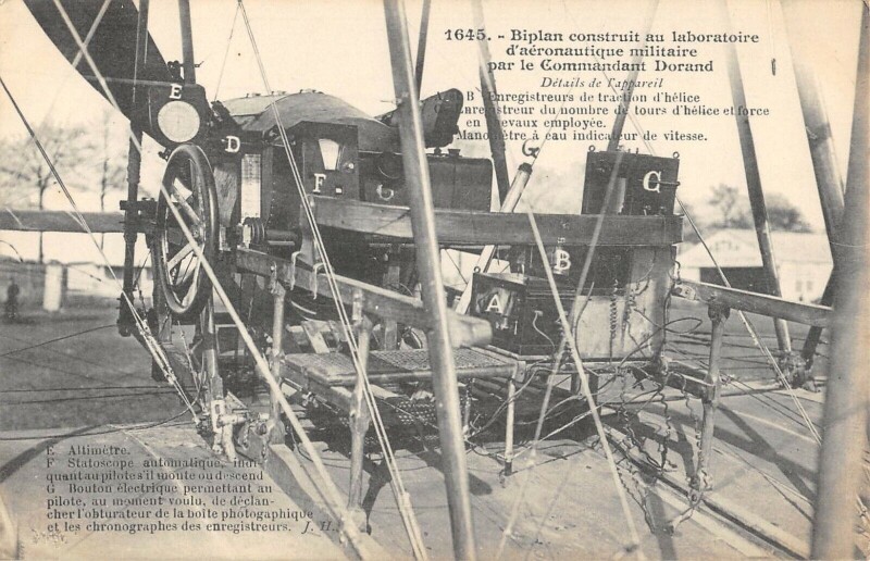 Carte postale ancienne Aviation Biplan Construit Au Laboratoire D'Aeronautique Militaire Par Dauran