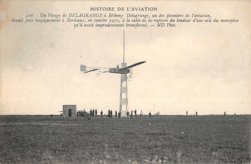 Carte postale ancienne Aviation Histoire De L'Aviation Un Virage De Delagrange A Betheny
