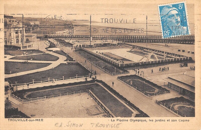 Carte postale ancienne Trouville La Piscine Olympique