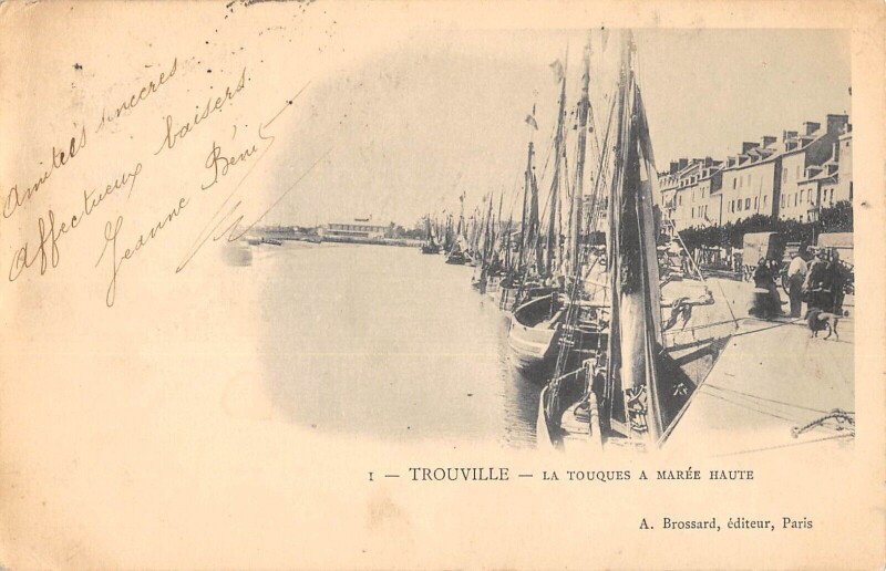 Carte postale ancienne Trouville La Touques A Maree Haute à Touques