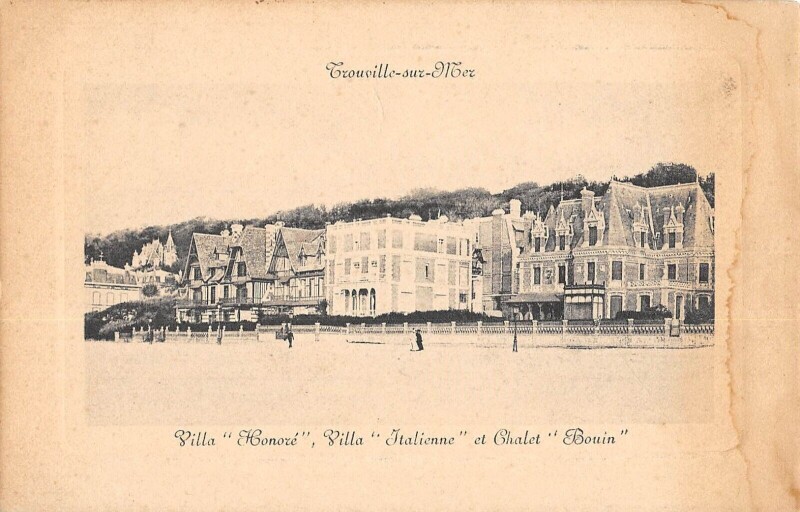 Carte postale ancienne Trouville Sur Mer Villa Honore Villa Italienne Et Chalet Bouin à Trouville-sur-Mer