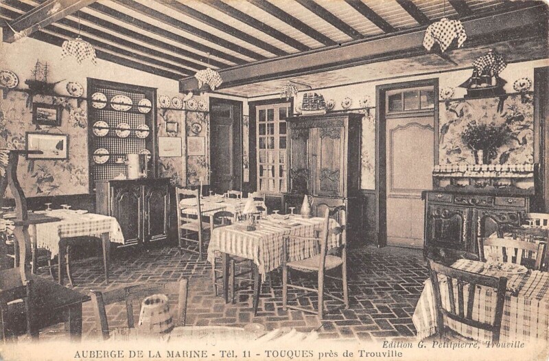 Carte postale ancienne Auberge De La Marine Touques Pres De Trouville à Touques