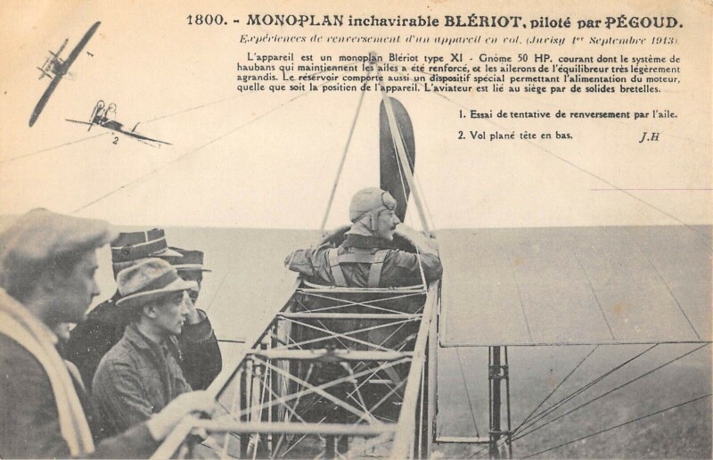 Carte postale ancienne Aviation Monoplan Inchavirable Bleriot Pilote Par Pegoud