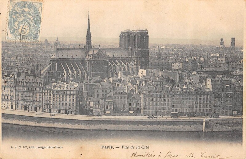 Carte postale ancienne Paris IVe Paris Vue De La Cite Notre Dame De Paris à Paris 4e