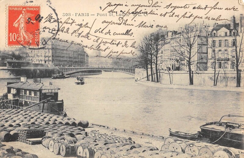 Carte postale ancienne Paris IVe Paris Pont Saint Louis à Paris 4e