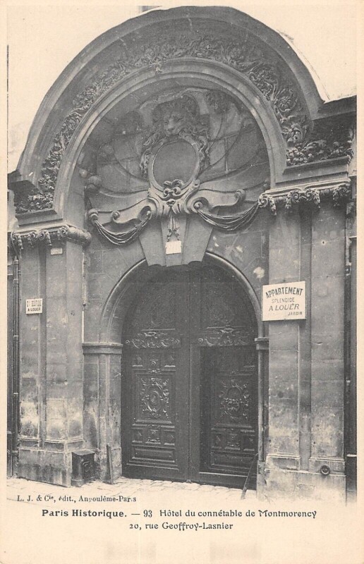 Carte postale ancienne Paris IVe Paris Hotel Du Connetable Rue Geoffroy Lasnier à Paris 4e
