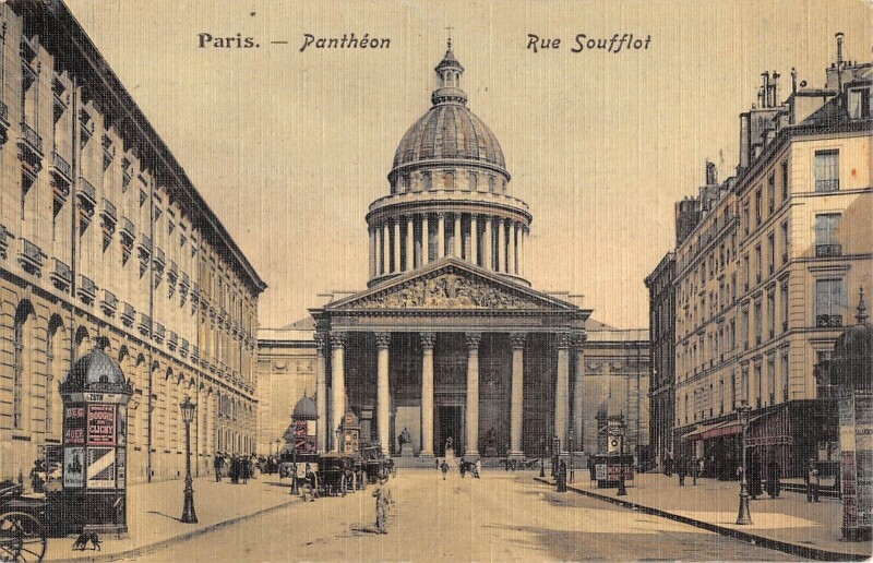 Carte postale ancienne Paris Ve Pantheon Rue Soufflot à Paris 5e