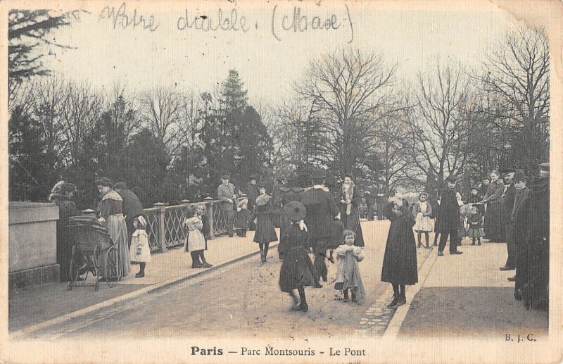 Carte postale ancienne Parc Montsouris - Le Pont à Paris 14e