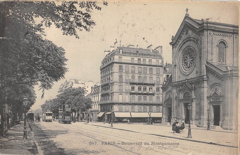 Carte postale ancienne Boulevard du Montparnasse à Paris 14e