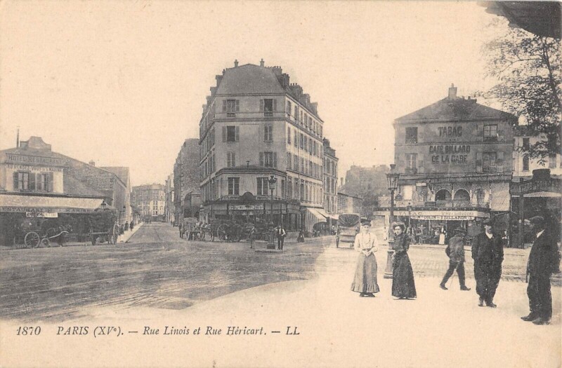 Carte postale ancienne Rue Linois et Rue Héricart à Paris 15e
