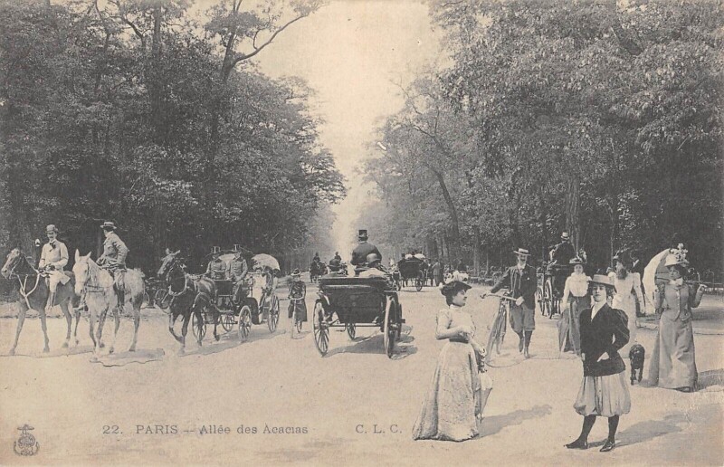 Carte postale ancienne Allée des Acacias à Paris 16e