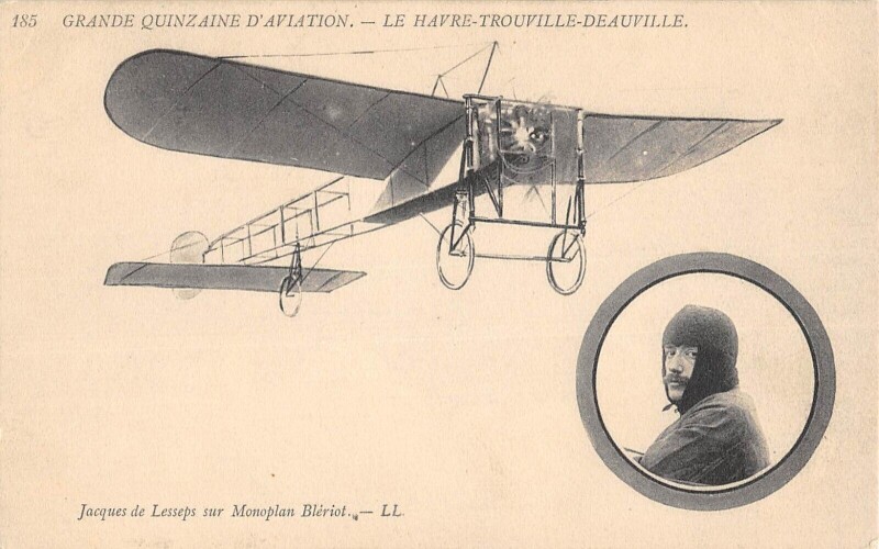 Carte postale ancienne Quinzaine D'Aviation Le Havre Trouville Deauville Jacques De Lesseps Sur à Deauville