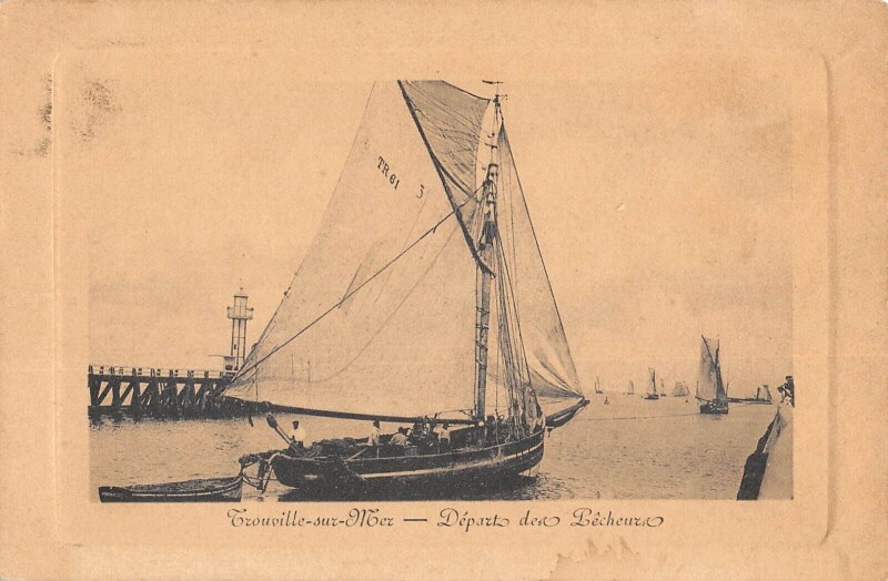 Carte postale ancienne Trouville Sur Mer Depart Des Pecheurs à Trouville-sur-Mer